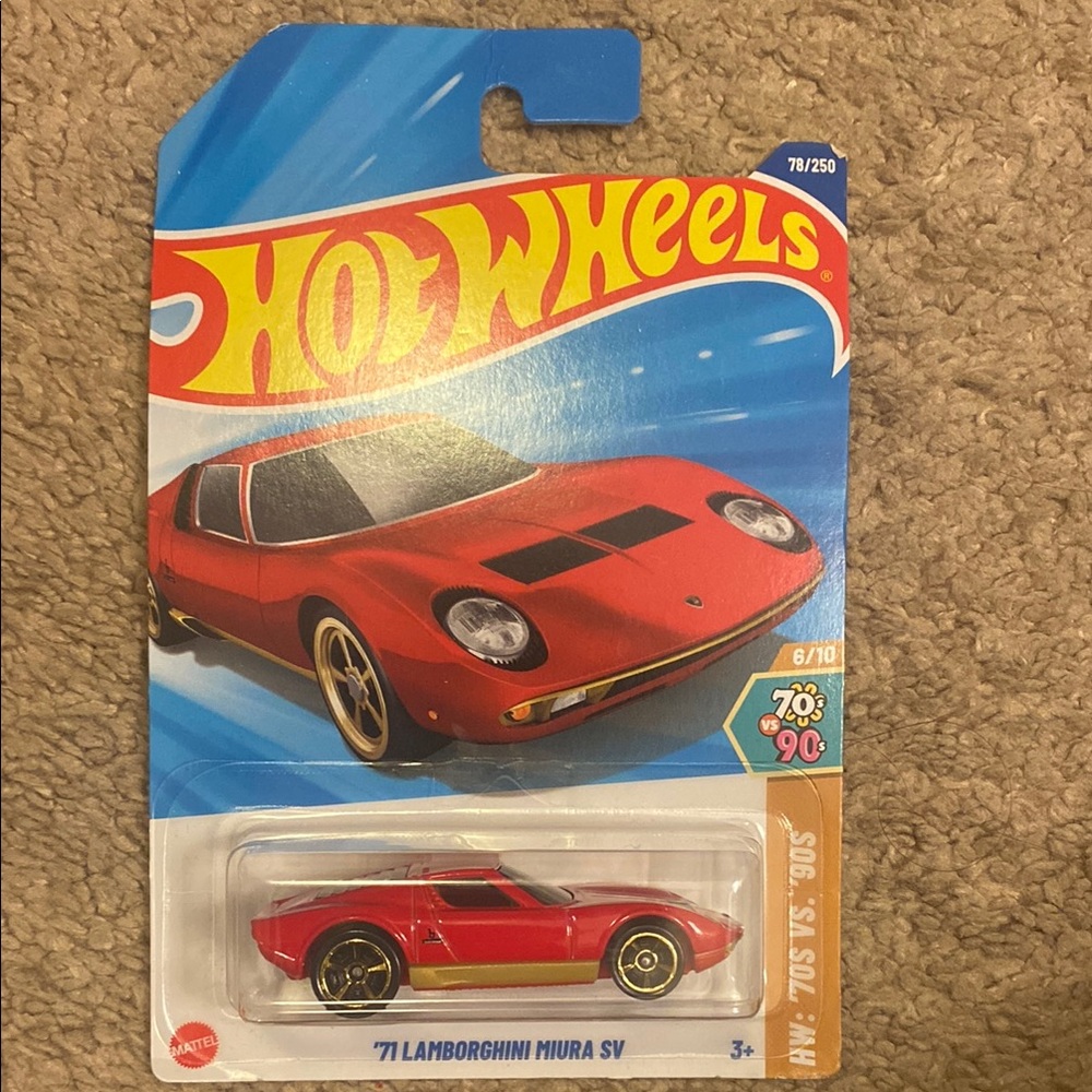 Red '71 Lamborghini Miura SV Hot Wheel Car